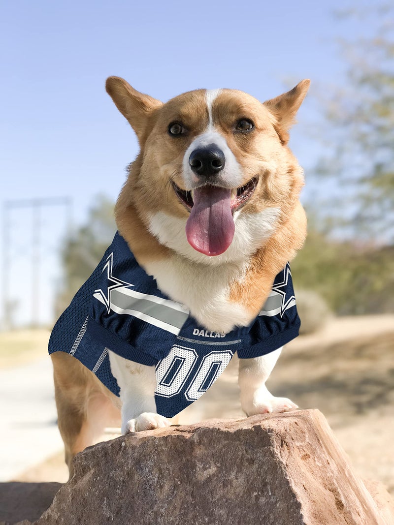 NFL DALLAS COWBOYS DOG Jersey, SIZE: Medium with FREE GIFT: 1 Licensed NFL Cowboys Poop Bag Dispenser & 1 Roll of 15 Waste bags - Image 2